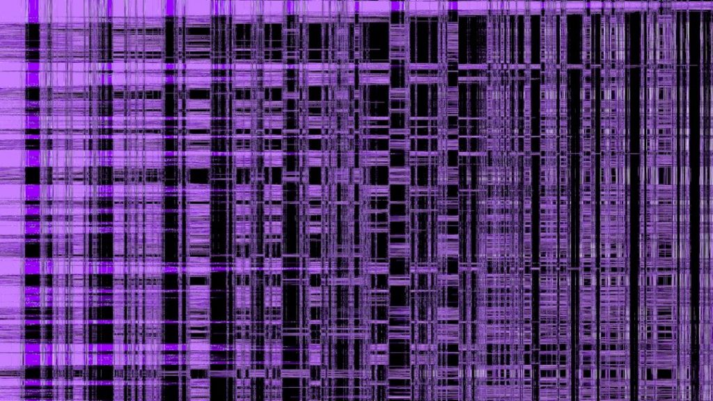 A purple and black background with lines