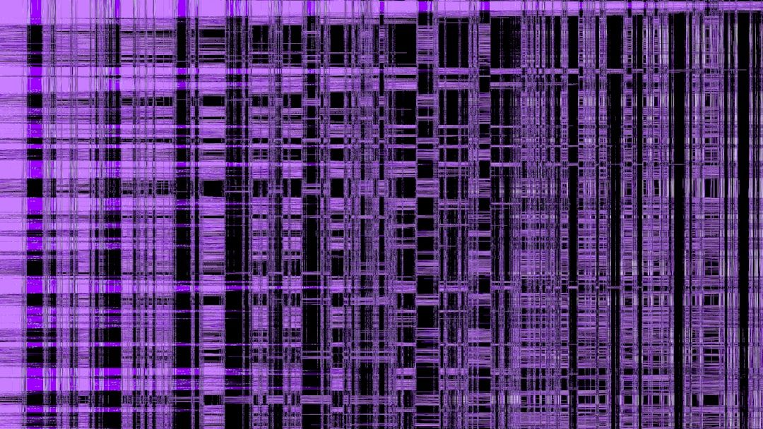 A purple and black background with lines
