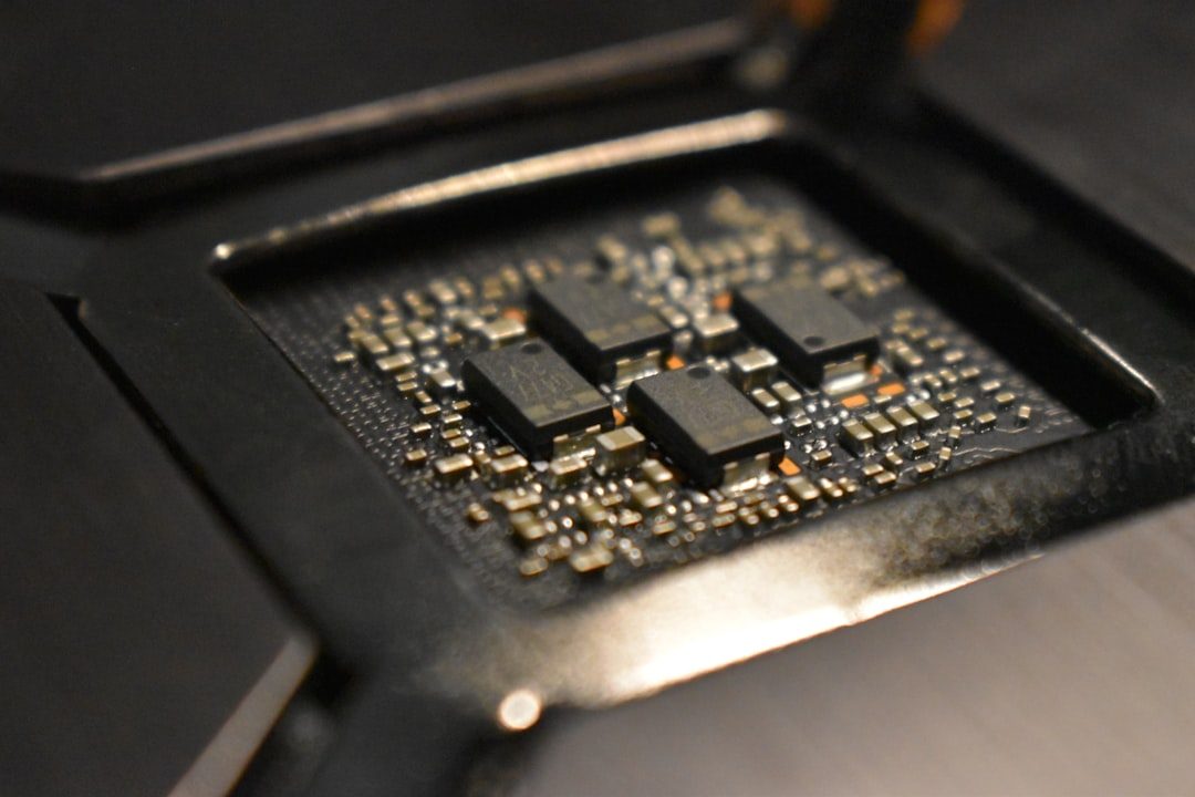 a close up of a computer processor chip