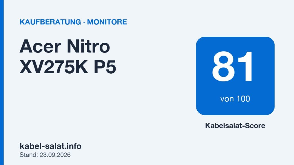Kabelsalat-Score 81 von 100 für Acer Nitro XV275K P5
