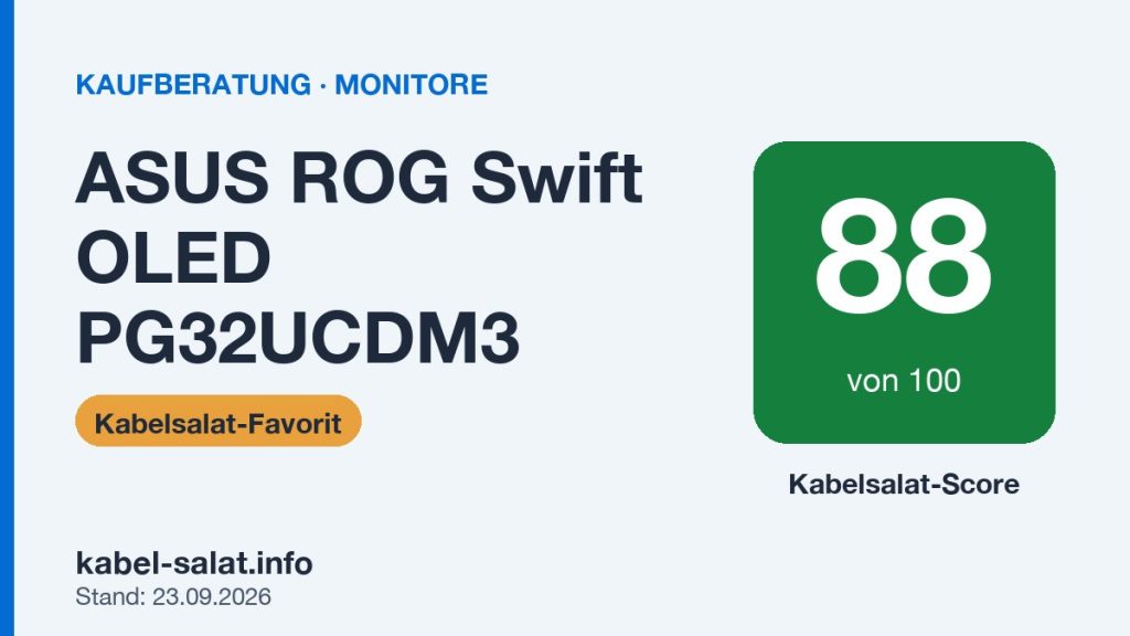 Kabelsalat-Score 88 von 100 für ASUS ROG Swift OLED PG32UCDM3