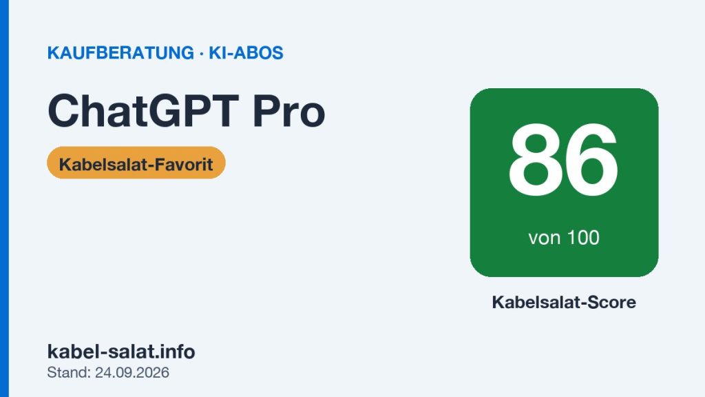 Kabelsalat-Score 86 von 100 für ChatGPT Pro