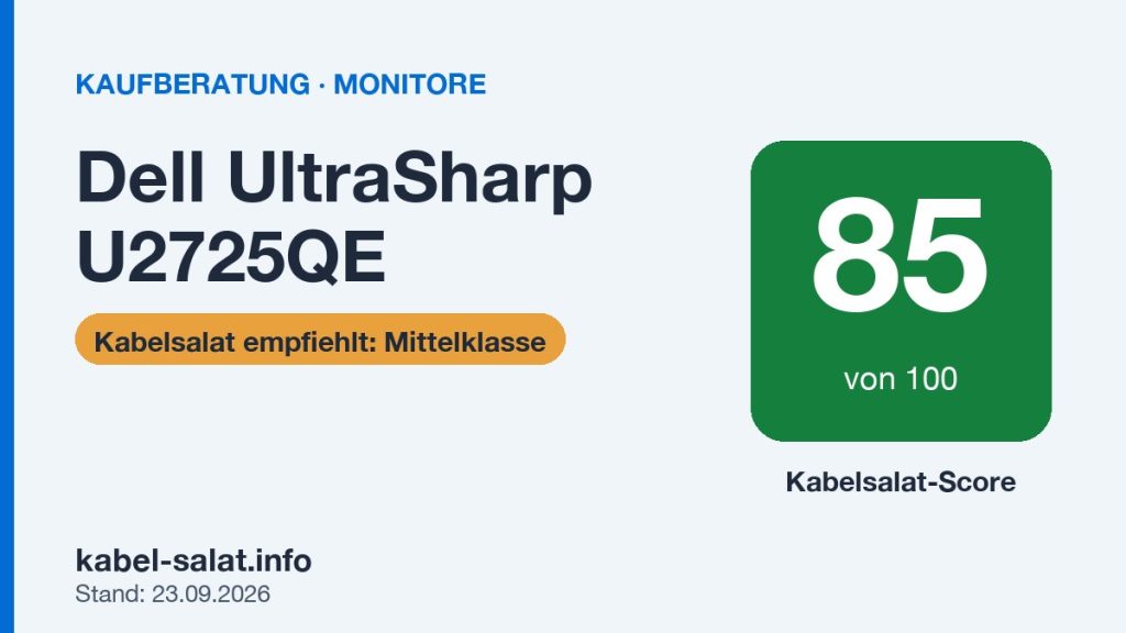 Kabelsalat-Score 85 von 100 für Dell UltraSharp U2725QE