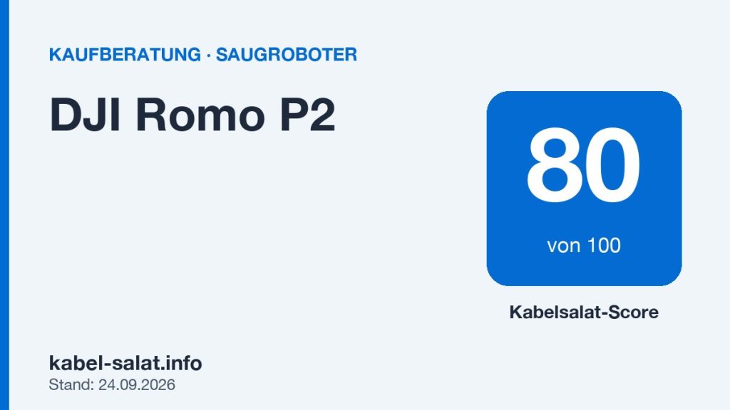 Kabelsalat-Score 80 von 100 für DJI Romo P2