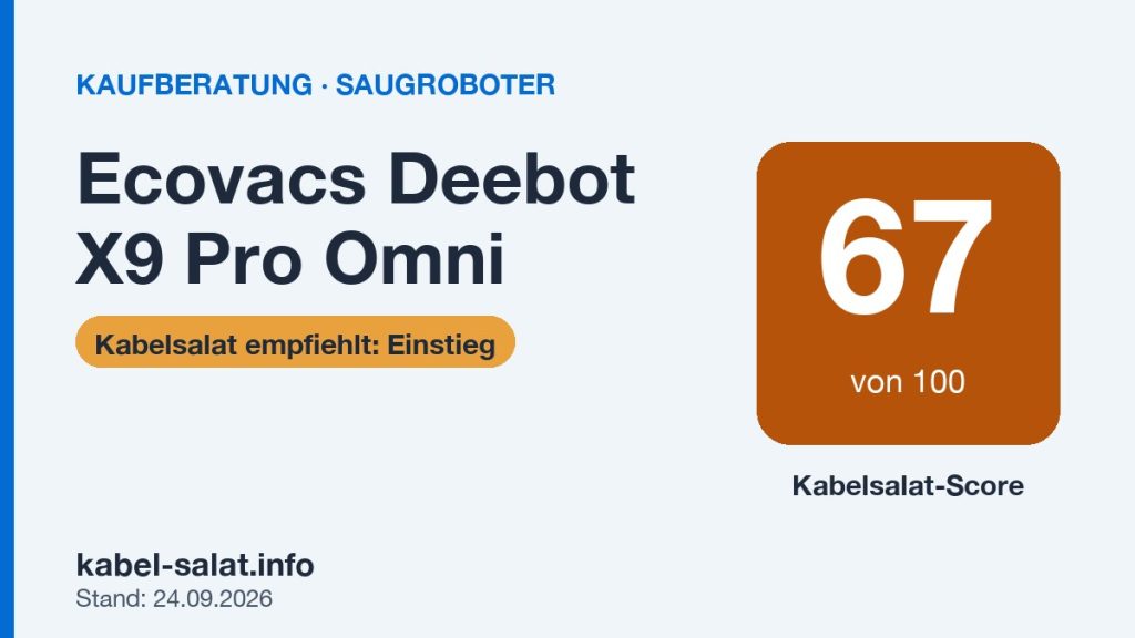 Kabelsalat-Score 67 von 100 für Ecovacs Deebot X9 Pro Omni