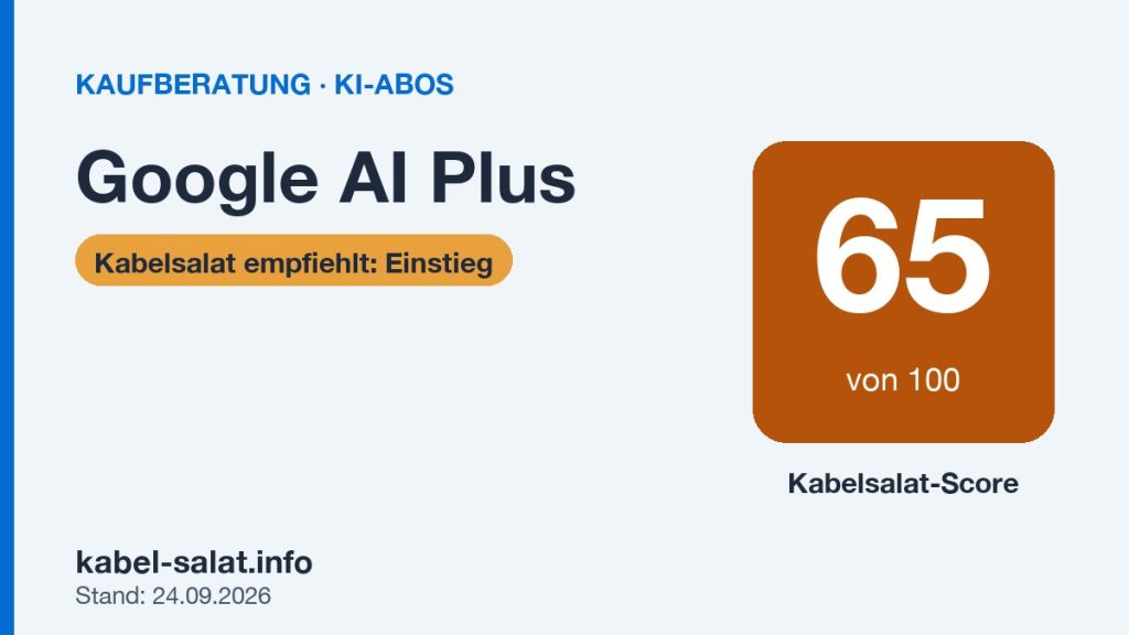 Kabelsalat-Score 65 von 100 für Google AI Plus