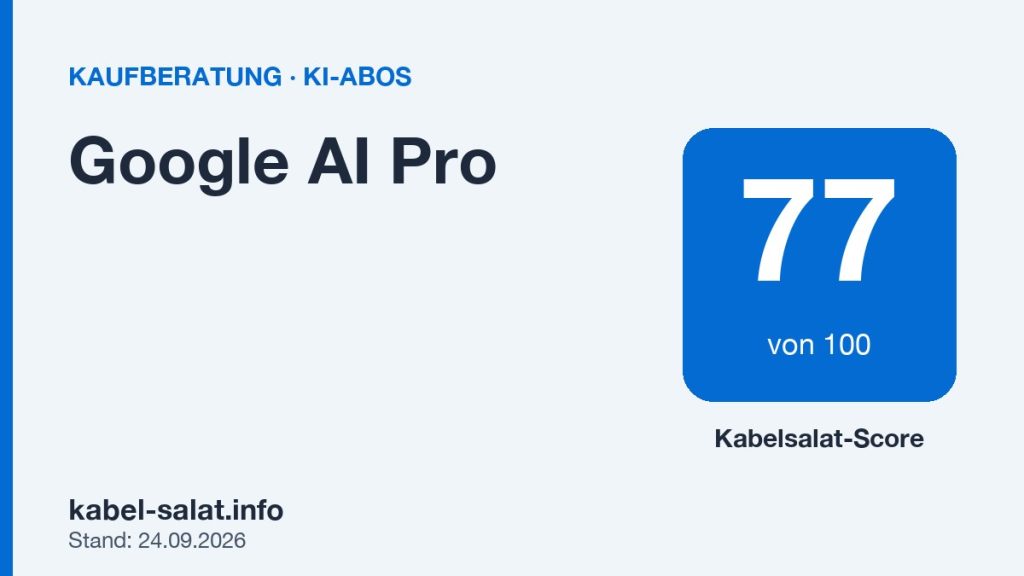 Kabelsalat-Score 77 von 100 für Google AI Pro