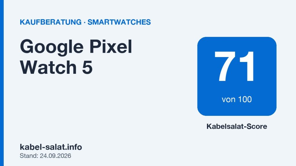 Kabelsalat-Score 71 von 100 für Google Pixel Watch 5