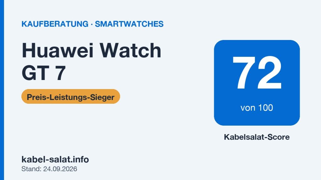 Kabelsalat-Score 72 von 100 für Huawei Watch GT 7