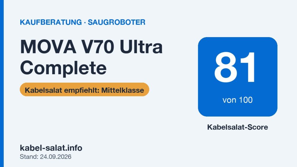 Kabelsalat-Score 81 von 100 für MOVA V70 Ultra Complete