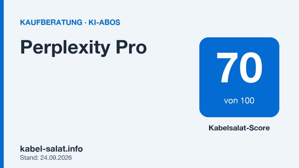 Kabelsalat-Score 70 von 100 für Perplexity Pro